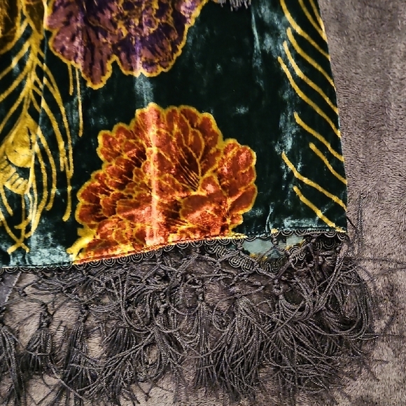 We The Free Black Just Frills Floral Velvet Fringe Jeans - Picture 7 of 13